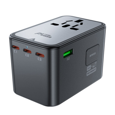 Universal Travel Charger Gan 2x USB-A 3x USB-C UK vtič UK EU Aus Black