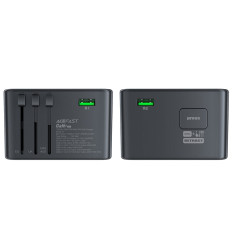 Univerzalni putni punjač GAN 2X USB-A 3x USB-C UK uk Uk EU-a crni