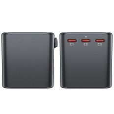 Caricabatterie da viaggio universale Gan 2x USB-A 3X USB-C UK Plug Regno Unito UE AUS nero