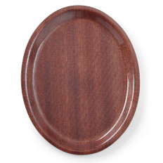 Bandeja antiderrapante de madeira de madeira - oval 20x26.5cm