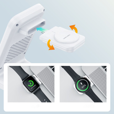 4In1 iekraušanas stacija Choolyc T608 15W White indukcijas lādētājs