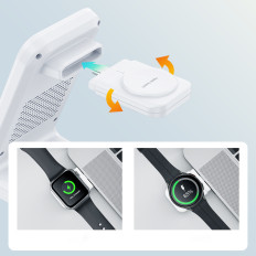 4in1 nakladalna postaja CHOOLECT T608 15W Beli indukcijski polnilnik