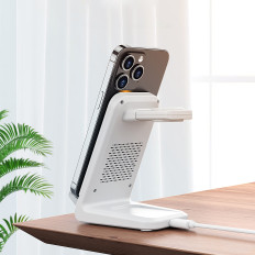 4in1 Station de chargement Choolyc T608 15W Chargeur d'induction Blanche