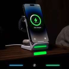 4w1 Stacja ładująca ładowarka indukcyjna Choetech T608 15W biała