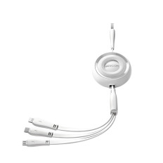 3in1 Barvit kabel USB-A SCH-C / C / iPhone strela / microusb 1m bela