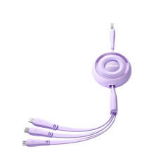 3in1 Colorful Cable Colorful Series USB-A for USB-C / iPhone Lightning / MicroUSB 1M Purple