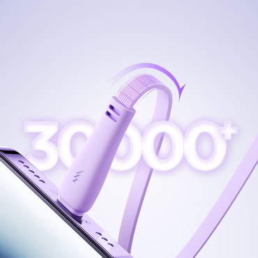 3in1 pisana kabelska pisana serija USB-A za USB-C / iPhone strele / microusb 1m Purple
