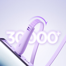 3In1 krāsains kabelis krāsains sērija USB-A USB-C / iPhone zibens / microusb 1m violeta