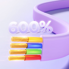 3In1 krāsains kabelis krāsains sērija USB-A USB-C / iPhone zibens / microusb 1m violeta