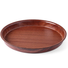 Bandeja de madera antideslizante de madera profunda con raid - redondo miércoles. 32cm