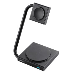 2in1 carregador de indução para relógio e smarda 15w magsafe qi dobrável preto