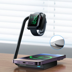 2in1 Induktionsladdare för klocka och Smarda 15w Magsafe Qi Folding Black