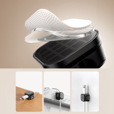 Organizator imetnika za kable in magnetne žice Black - Set 3 kos.