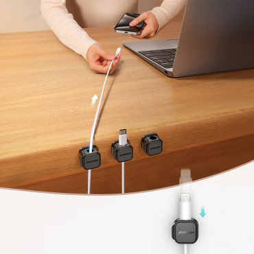 Organizador de titular para cabos e fios magnéticos Preto - Definir 3 PCs.