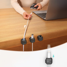 Organizador de titular para cabos e fios magnéticos Preto - Definir 3 PCs.