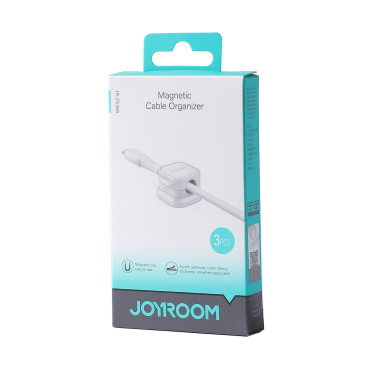 Organizador de porta-titular para cabos e fios magnéticos Branco - Definir 3 PCs.
