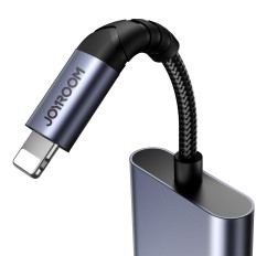 2In1 Adapter Adapter för iPhone laddare + Headphones Lightning / Mini Jack 3.5mm svart