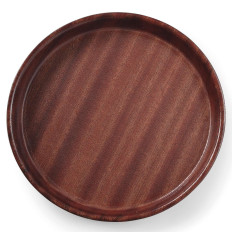Houten houten antislip dienblad diep met overval - rond woensdag. 42cm