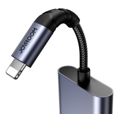 2In1 Adapter Adapter för iPhone laddare + Hörlurar Lightning / 2X Lightning Black