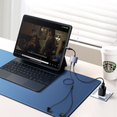 Adaptador Adaptador 2IN1 para cargador de iPhone + Auriculares Lightning / 2x Lightning Black