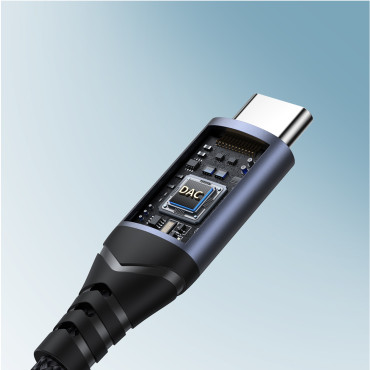 Adapterio adapteris DAC USB-C iki mini lizdas 3.5mm juoda