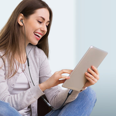 Προσαρμογέας προσαρμογέα DAC USB-C σε μίνι υποδοχή 3.5mm μαύρο