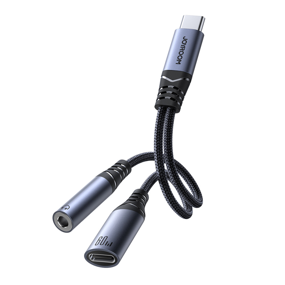 2In1 Adapter Adapter Loader + USB-C hörlurar för USB-C / Mini Jack 3.5mm svart