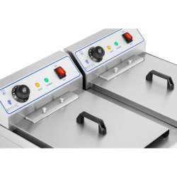 Divvietīga kamera divvietīga kamera fryer ar 400V krāniem - 2x10l
