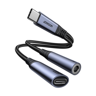 2In1 Adapter Adapter Loader + USB-C hörlurar för USB-C / Mini Jack 3.5mm svart