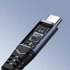 2in1 adapter nakladalec + USB-C slušalke za USB-C / Mini Jack 3.5mm Črna