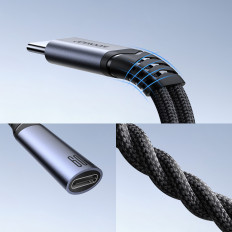 2v1 adaptérový adaptér nakladač + usb-C sluchátka pro USB-C / Mini Jack 3.5mm Černá