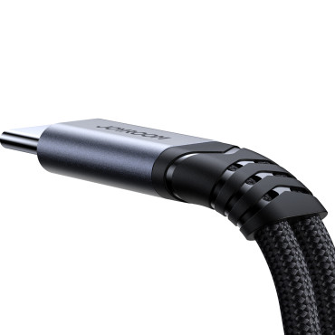 2V1 Adaptér Adaptér nabíjačka + Slúchadlá USB-C do 2x USB-C čierne