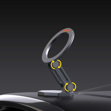 F17 Autohalter + Magnetisch am Telefon für ein graues Armaturenbrett