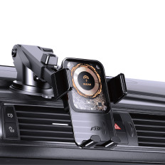 Automašīnas turētājs F19 piestiprināšana pa tālruni ar 15W indukcijas loader