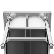 Tabell benkeplate stål stålbord 2 hyller 180 x 70 cm til 600 kg