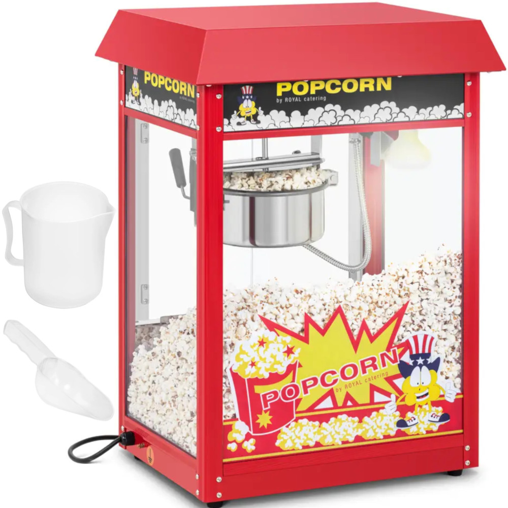 Μηχανή για Popcorn Retro Teflon 1600 για 5-6kg / h - κόκκινο