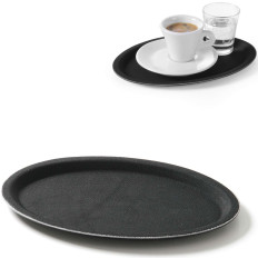 Waist tray Non-slip oval 16x23cm - black