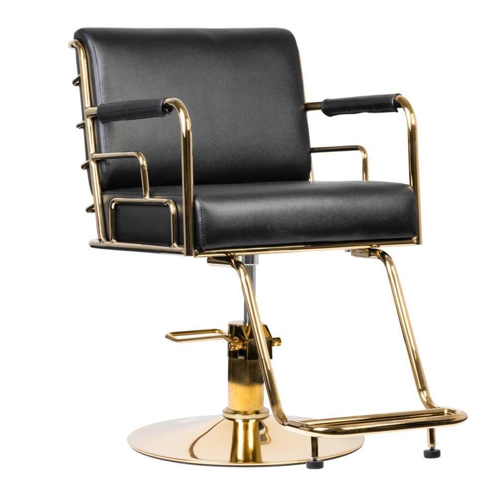 GABBIANO HAIRDRESSING CHAIR PRATO GOLD - BLACK — front view