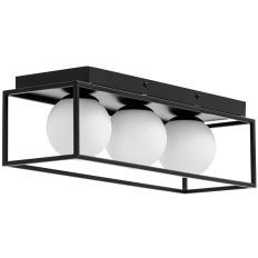 Moderne 3-Punkt-Deckenleuchte E9 - Glaskugeln im Rahmen