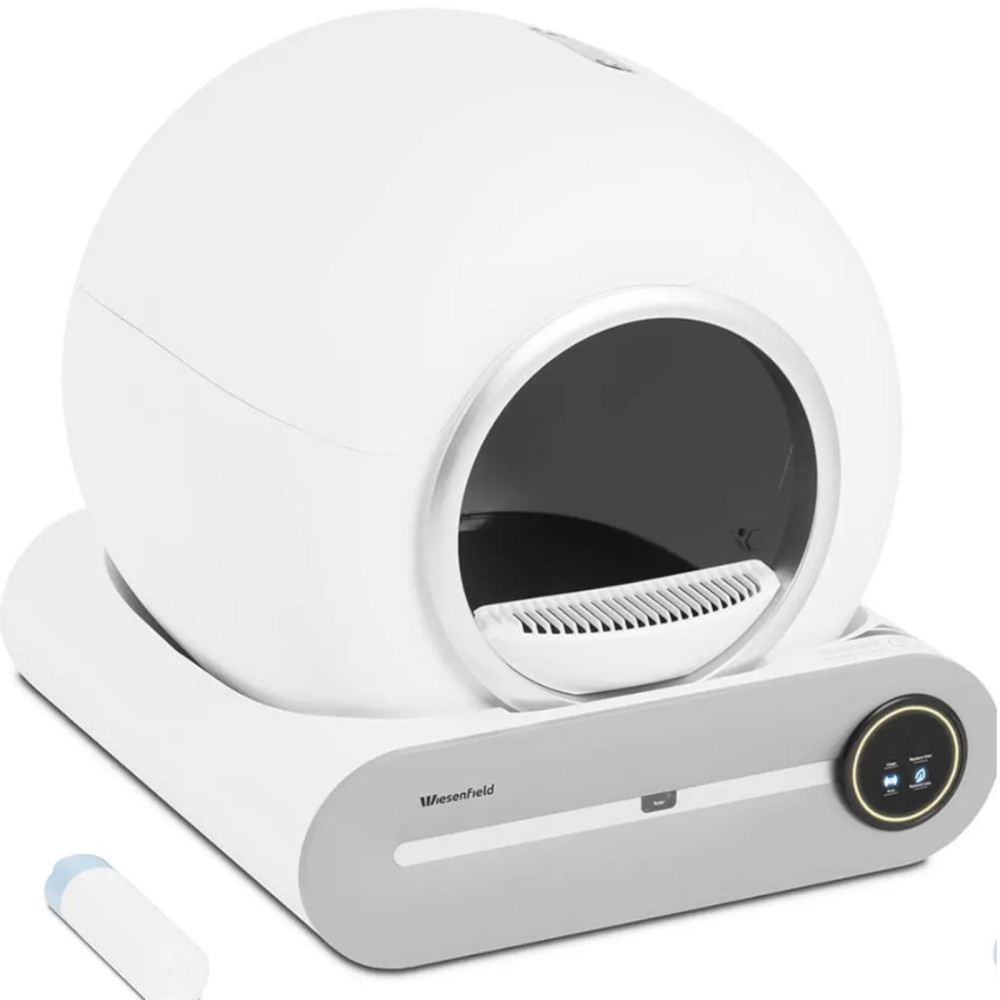 Cuvetta per un gatto autopulente con sterilizzazione al plasma controllata dall'applicazione