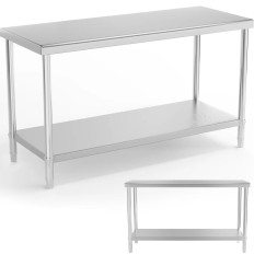 Tabuľka pracovnej dosky oceľové oceľové stôl s poličkou 150 x 60 cm na 230 kg