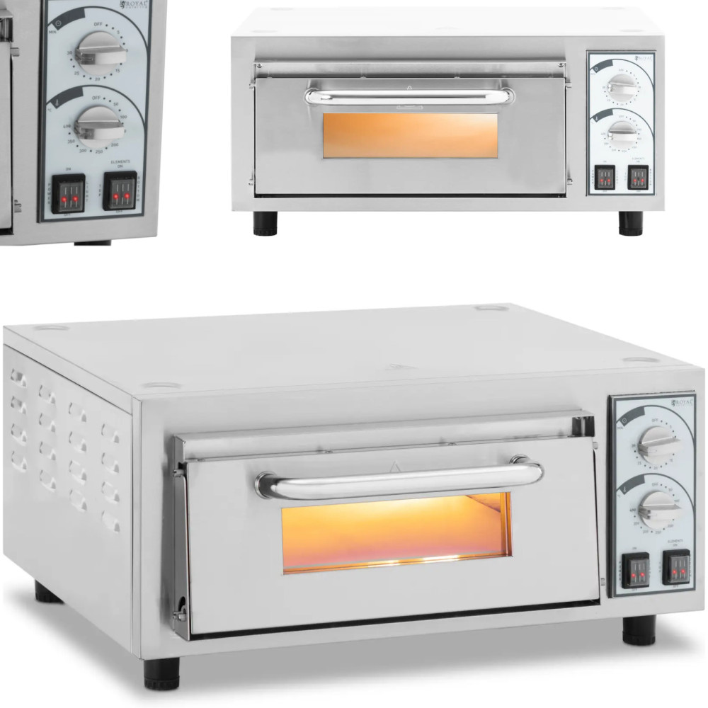 Ammattitaitoinen yhden kammion pizza-liesi 1 pizza ke. 35 cm 2200 W