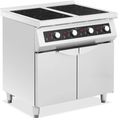 Vrijstaande inductiekeuken met kast 4 branders 400 V 17000 W