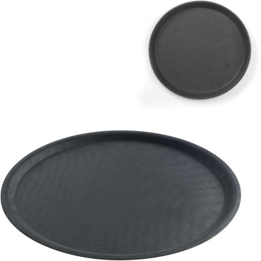 A non-slip wait tray. Round...