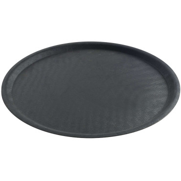 Un vassoio di attesa antiscivolo. Bed. 28 cm - Nero