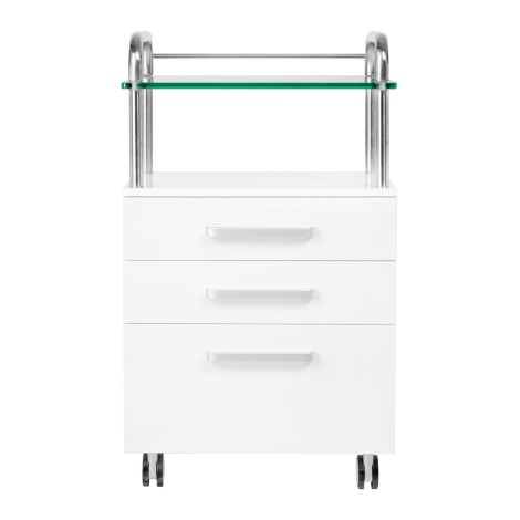 ACTIVESHOP PODOLOGICAL HELPER 6053 Weiß mobiler Podologie-Trolley mit Schubladen — Vorderansicht
