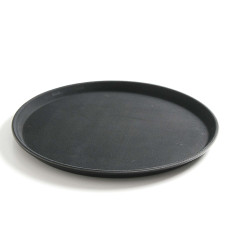 Uma bandeja de espera antiderrapante. Qua resistente redondo. 36cm - preto
