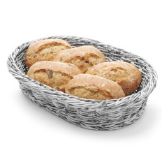 Mand voor brood ovaal polypropyleen grijs 320x230x70 mm - Hendi 426647