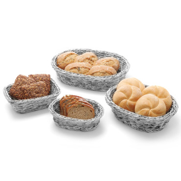 Cesta para pão oval polipropileno cinza 320x230x70 mm - Hendi 426647 Cesta para pão oval polipropileno cinza 320x230x70 mm - Hendi 426647