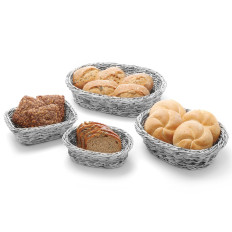 Mand voor brood ovaal polypropyleen grijs 320x230x70 mm - Hendi 426647